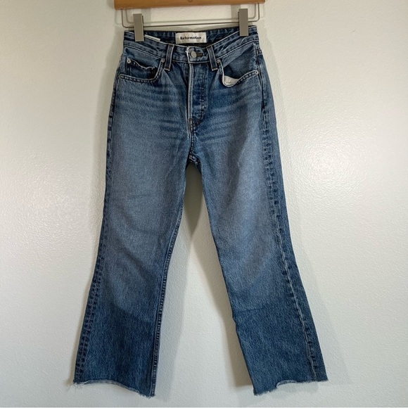 Reformation Mid-Rise Crop-Flare Denim Jeans 25 - Picture 9 of 13